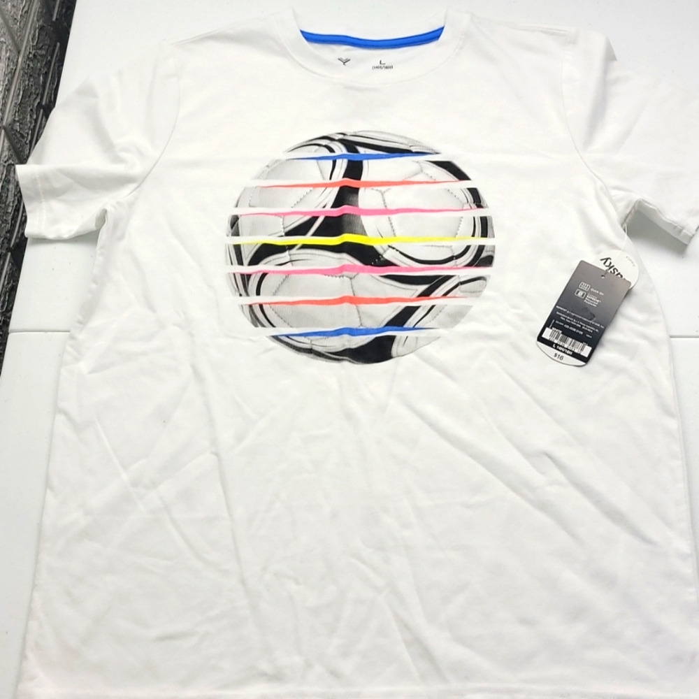 Boys, Tshirt, White, quick dry, L (14h-16h)